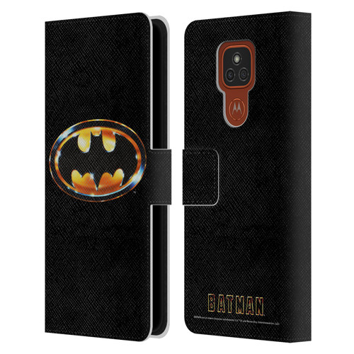 Batman (1989) Key Art Logo Leather Book Wallet Case Cover For Motorola Moto E7 Plus