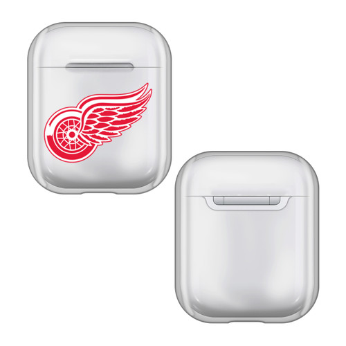 NHL Team Logo 1 Detroit Red Wings Clear Hard Crystal Cover Case for Apple AirPods 1 1st Gen / 2 2nd Gen Charging Case