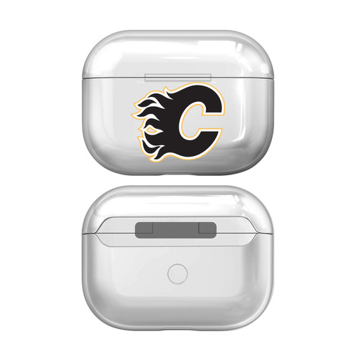 NHL Team Logo 1 Calgary Flames Clear Hard Crystal Cover Case for Apple AirPods Pro Charging Case