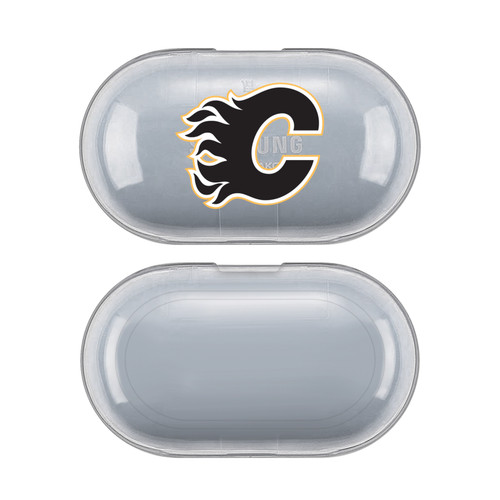 NHL Team Logo 1 Calgary Flames Clear Hard Crystal Cover Case for Samsung Galaxy Buds / Buds Plus