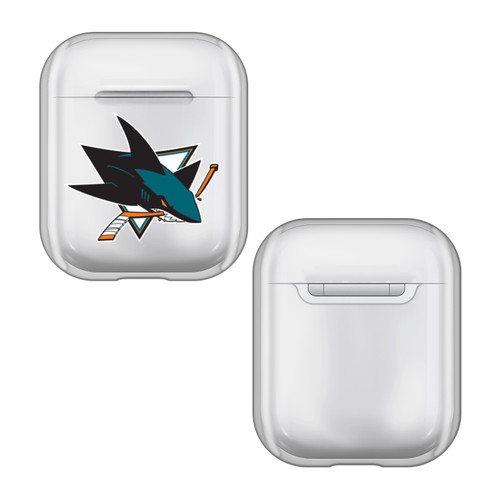 NHL Team Logo San Jose Sharks Clear Hard Crystal Cover Case for Apple AirPods 1 1st Gen / 2 2nd Gen Charging Case