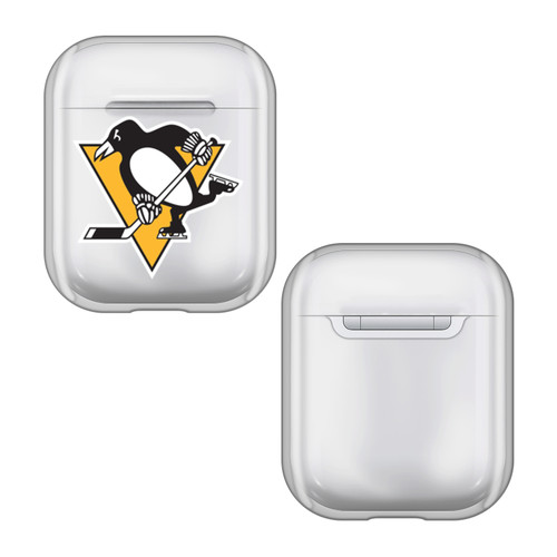 NHL Team Logo Pittsburgh Penguins Clear Hard Crystal Cover Case for Apple AirPods 1 1st Gen / 2 2nd Gen Charging Case