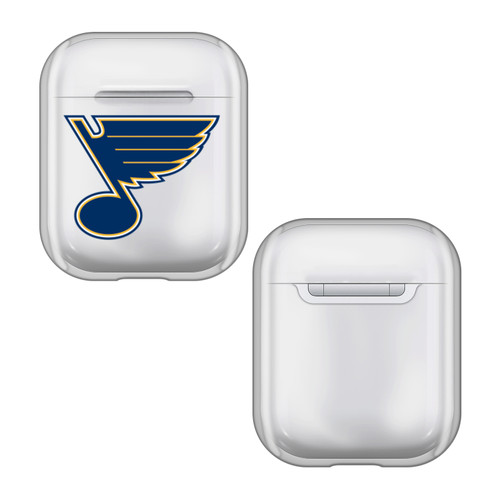 NHL Team Logo St Louis Blues Clear Hard Crystal Cover Case for Apple AirPods 1 1st Gen / 2 2nd Gen Charging Case