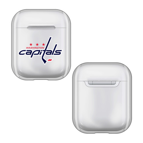 NHL Team Logo Washington Capitals Clear Hard Crystal Cover Case for Apple AirPods 1 1st Gen / 2 2nd Gen Charging Case