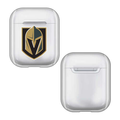 NHL Team Logo Vegas Golden Knights Clear Hard Crystal Cover Case for Apple AirPods 1 1st Gen / 2 2nd Gen Charging Case