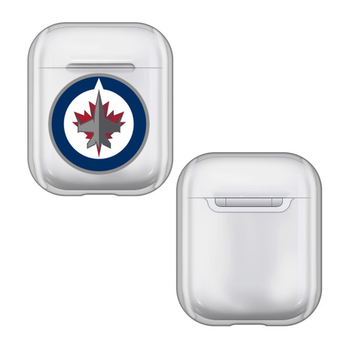 NHL Team Logo Winnipeg Jets Clear Hard Crystal Cover Case for Apple AirPods 1 1st Gen / 2 2nd Gen Charging Case