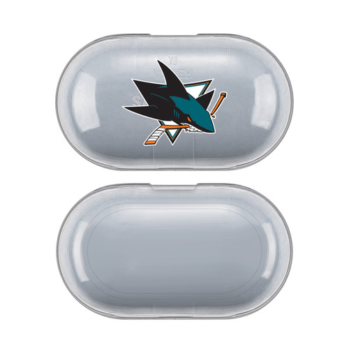 NHL Team Logo San Jose Sharks Clear Hard Crystal Cover Case for Samsung Galaxy Buds / Buds Plus