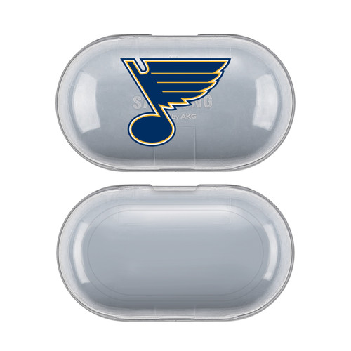 NHL Team Logo St Louis Blues Clear Hard Crystal Cover Case for Samsung Galaxy Buds / Buds Plus