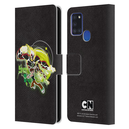 Ben 10: Omniverse Graphics Heatblast Leather Book Wallet Case Cover For Samsung Galaxy A21s (2020)