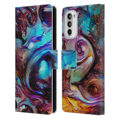 Cosmo18 Jupiter Fantasy Indigo Leather Book Wallet Case Cover For Motorola Moto G52