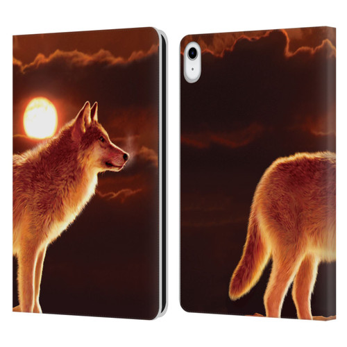 Vincent Hie Animals Sunset Wolf Leather Book Wallet Case Cover For Apple iPad 10.9 (2022)