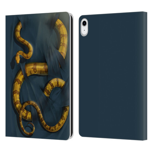 Vincent Hie Animals Snake Leather Book Wallet Case Cover For Apple iPad 10.9 (2022)