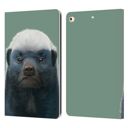 Vincent Hie Animals Honey Badger Leather Book Wallet Case Cover For Apple iPad 9.7 2017 / iPad 9.7 2018