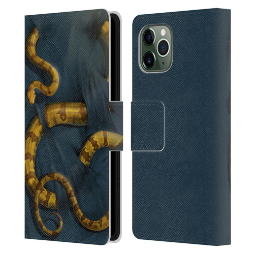 Vincent Hie Animals Snake Leather Book Wallet Case Cover For Apple iPhone 11 Pro