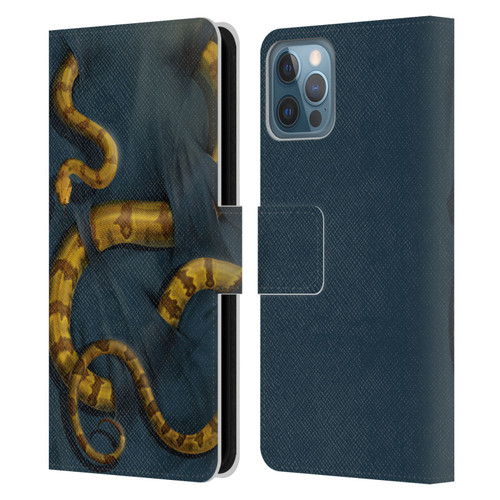 Vincent Hie Animals Snake Leather Book Wallet Case Cover For Apple iPhone 12 / iPhone 12 Pro