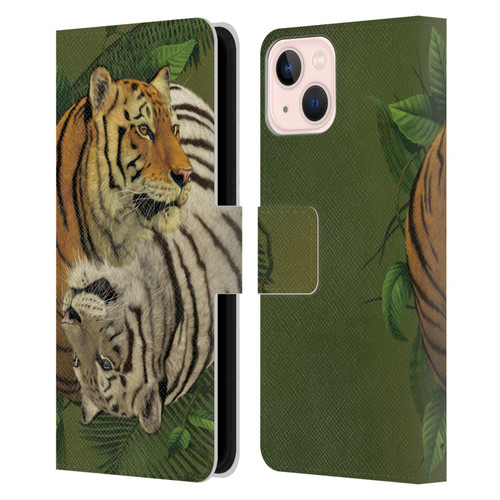 Vincent Hie Animals Tiger Yin Yang Leather Book Wallet Case Cover For Apple iPhone 13