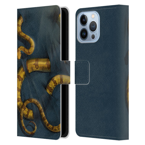 Vincent Hie Animals Snake Leather Book Wallet Case Cover For Apple iPhone 13 Pro Max