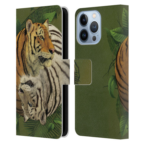 Vincent Hie Animals Tiger Yin Yang Leather Book Wallet Case Cover For Apple iPhone 13 Pro