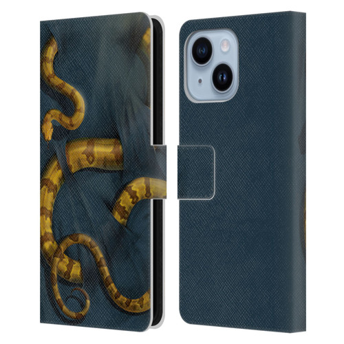 Vincent Hie Animals Snake Leather Book Wallet Case Cover For Apple iPhone 14 Plus