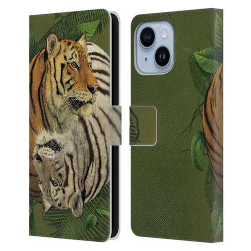 Vincent Hie Animals Tiger Yin Yang Leather Book Wallet Case Cover For Apple iPhone 14 Plus