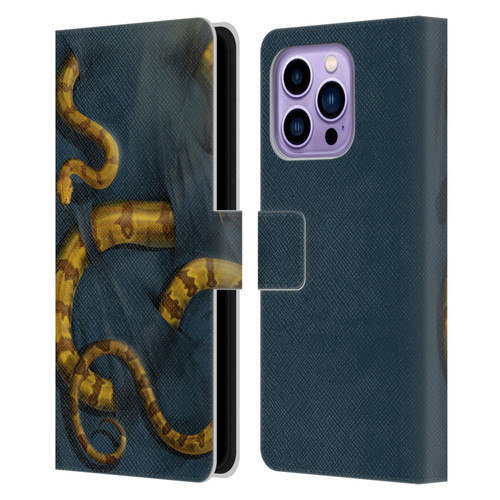 Vincent Hie Animals Snake Leather Book Wallet Case Cover For Apple iPhone 14 Pro Max