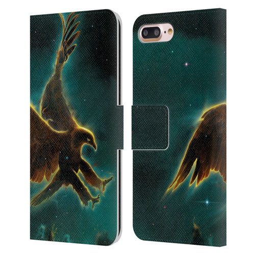 Vincent Hie Animals Eagle Galaxy Leather Book Wallet Case Cover For Apple iPhone 7 Plus / iPhone 8 Plus