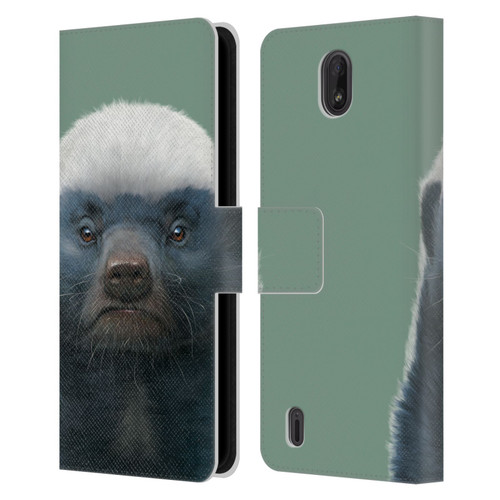 Vincent Hie Animals Honey Badger Leather Book Wallet Case Cover For Nokia C01 Plus/C1 2nd Edition