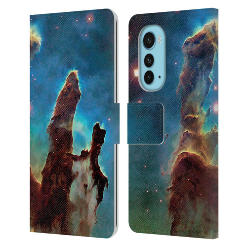 Cosmo18 Space 2 Nebula's Pillars Leather Book Wallet Case Cover For Motorola Edge (2022)