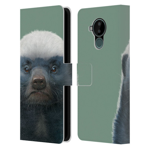 Vincent Hie Animals Honey Badger Leather Book Wallet Case Cover For Nokia C30