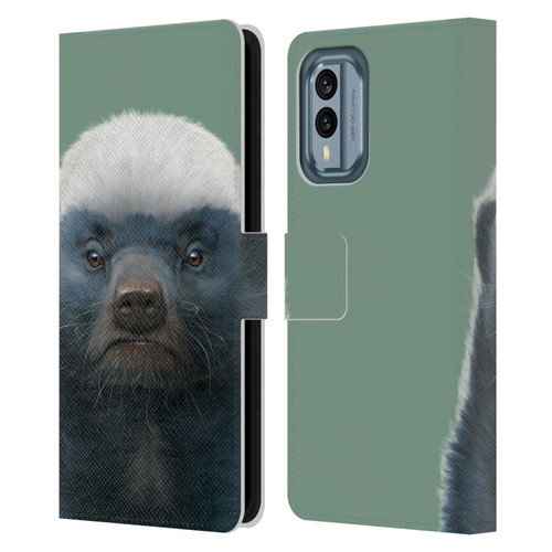 Vincent Hie Animals Honey Badger Leather Book Wallet Case Cover For Nokia X30