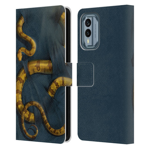 Vincent Hie Animals Snake Leather Book Wallet Case Cover For Nokia X30