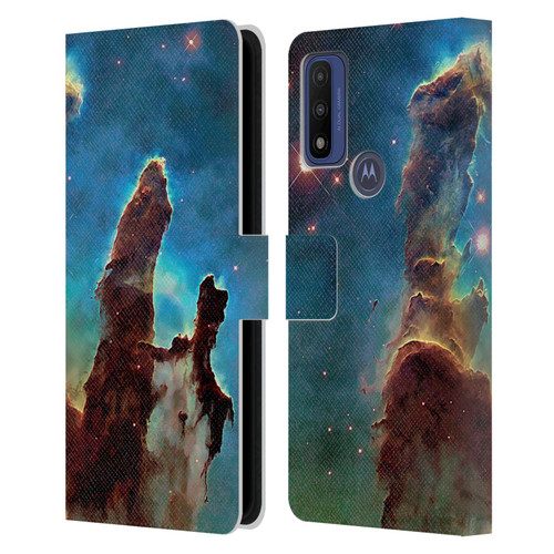 Cosmo18 Space 2 Nebula's Pillars Leather Book Wallet Case Cover For Motorola G Pure