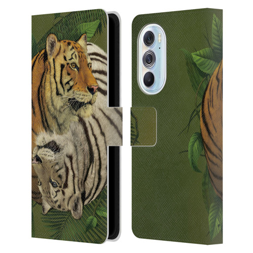 Vincent Hie Animals Tiger Yin Yang Leather Book Wallet Case Cover For Motorola Edge X30