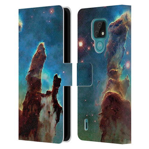 Cosmo18 Space 2 Nebula's Pillars Leather Book Wallet Case Cover For Motorola Moto E7