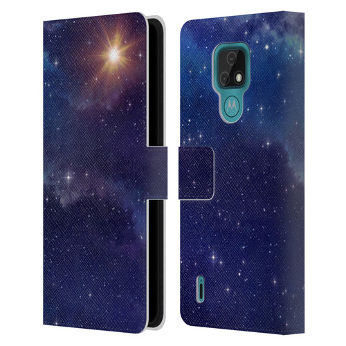 Cosmo18 Space 2 Shine Leather Book Wallet Case Cover For Motorola Moto E7