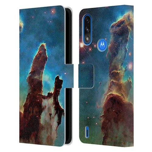 Cosmo18 Space 2 Nebula's Pillars Leather Book Wallet Case Cover For Motorola Moto E7 Power / Moto E7i Power