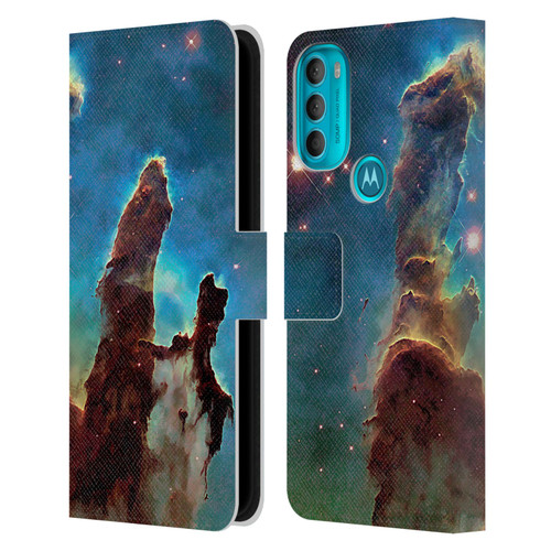 Cosmo18 Space 2 Nebula's Pillars Leather Book Wallet Case Cover For Motorola Moto G71 5G