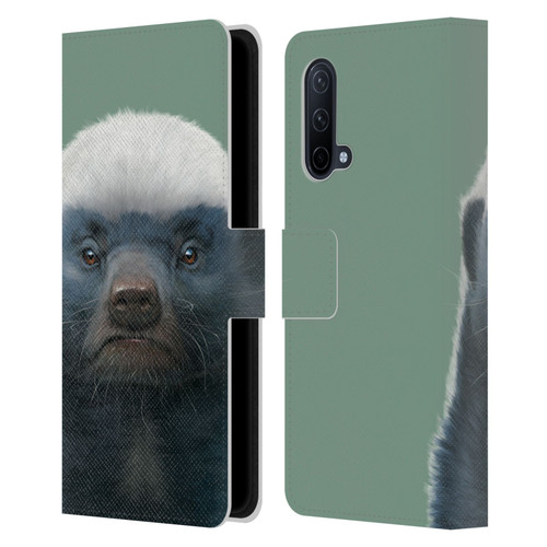 Vincent Hie Animals Honey Badger Leather Book Wallet Case Cover For OnePlus Nord CE 5G