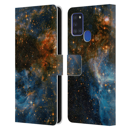 Cosmo18 Space 2 Galaxy Leather Book Wallet Case Cover For Samsung Galaxy A21s (2020)