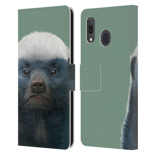 Vincent Hie Animals Honey Badger Leather Book Wallet Case Cover For Samsung Galaxy A33 5G (2022)