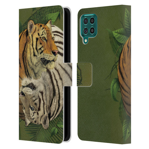 Vincent Hie Animals Tiger Yin Yang Leather Book Wallet Case Cover For Samsung Galaxy F62 (2021)