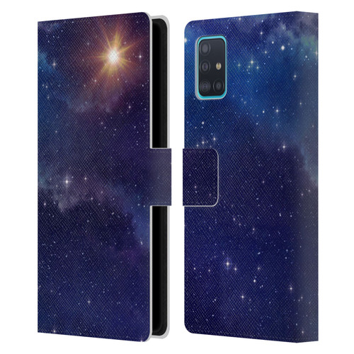 Cosmo18 Space 2 Shine Leather Book Wallet Case Cover For Samsung Galaxy A51 (2019)