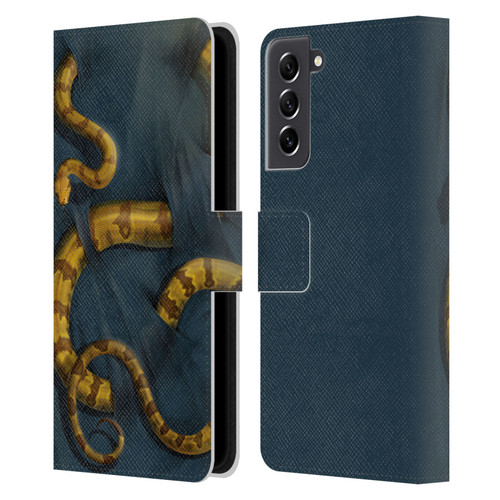 Vincent Hie Animals Snake Leather Book Wallet Case Cover For Samsung Galaxy S21 FE 5G