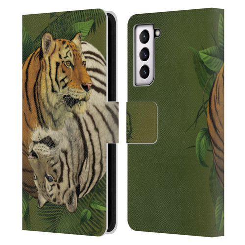 Vincent Hie Animals Tiger Yin Yang Leather Book Wallet Case Cover For Samsung Galaxy S21 5G