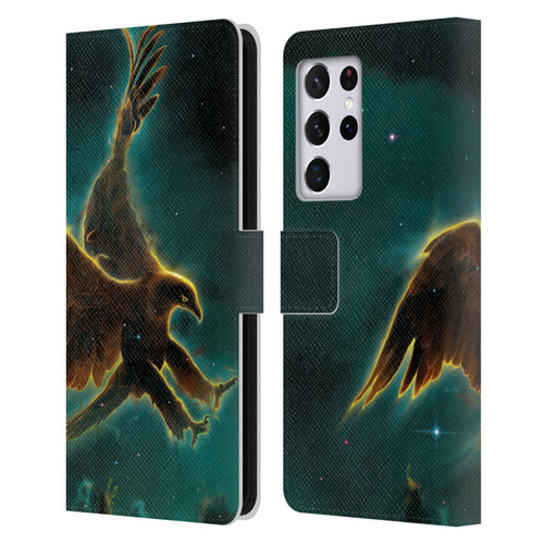Vincent Hie Animals Eagle Galaxy Leather Book Wallet Case Cover For Samsung Galaxy S21 Ultra 5G
