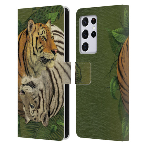 Vincent Hie Animals Tiger Yin Yang Leather Book Wallet Case Cover For Samsung Galaxy S21 Ultra 5G