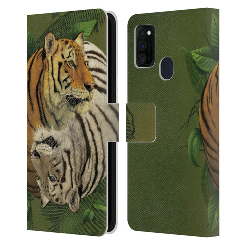 Vincent Hie Animals Tiger Yin Yang Leather Book Wallet Case Cover For Samsung Galaxy M30s (2019)/M21 (2020)