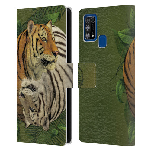 Vincent Hie Animals Tiger Yin Yang Leather Book Wallet Case Cover For Samsung Galaxy M31 (2020)