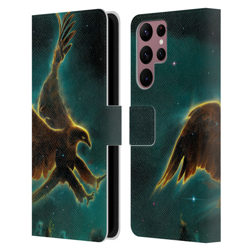Vincent Hie Animals Eagle Galaxy Leather Book Wallet Case Cover For Samsung Galaxy S22 Ultra 5G
