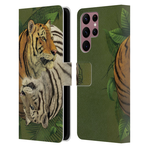 Vincent Hie Animals Tiger Yin Yang Leather Book Wallet Case Cover For Samsung Galaxy S22 Ultra 5G